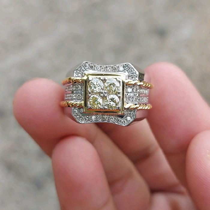 Cincin Pria Berlian Banjar Ring Perak