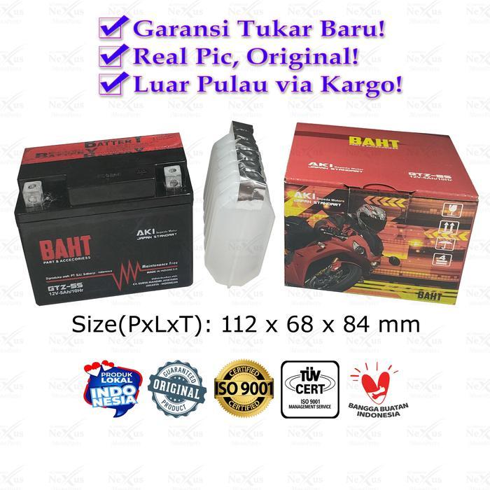 Aki Motor BAHT GTZ-5S GTZ5 YTZ5 / 12V 5A Karisma Supra Beat Vario Mio
