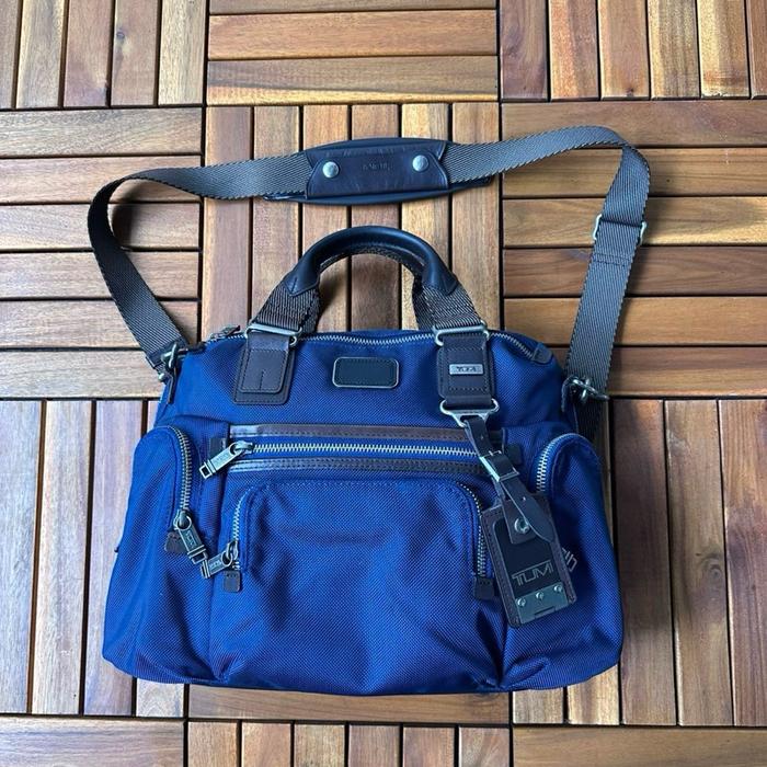Tumi alpha bravo brooks slim briefcase blue