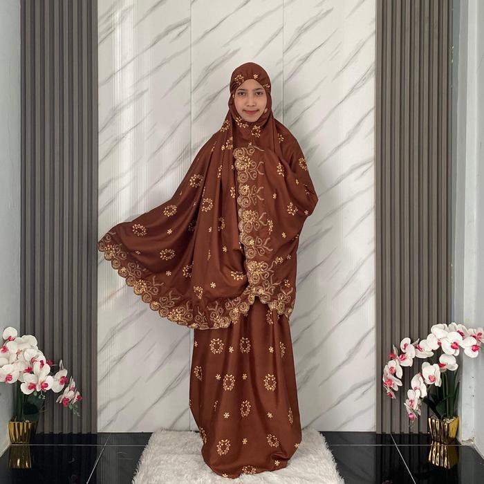 Mukena Dewasa Katun Micro Renda BORDOR ASOKA MOITF Premium || Bunga Mewah Cantik