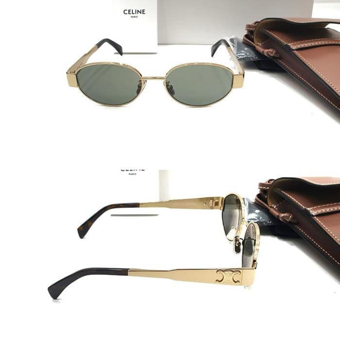 Triomphe metal sunglasses metal gold green