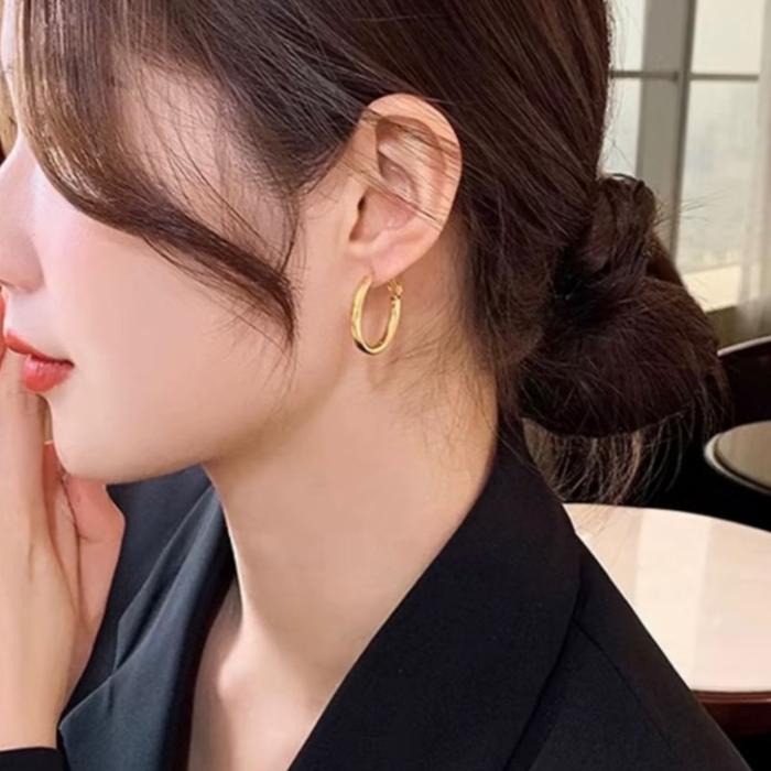 Anting Wanita Kekinian Model Terlaris Polos Anti Simpel Berlian Harian Fashion Elegan dari Gypsum - 