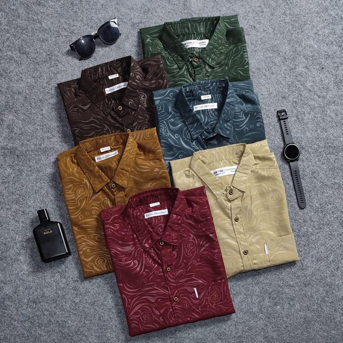 Kemeja Embos Sultan Lengan Pendek Yakuza Casual Slimfit