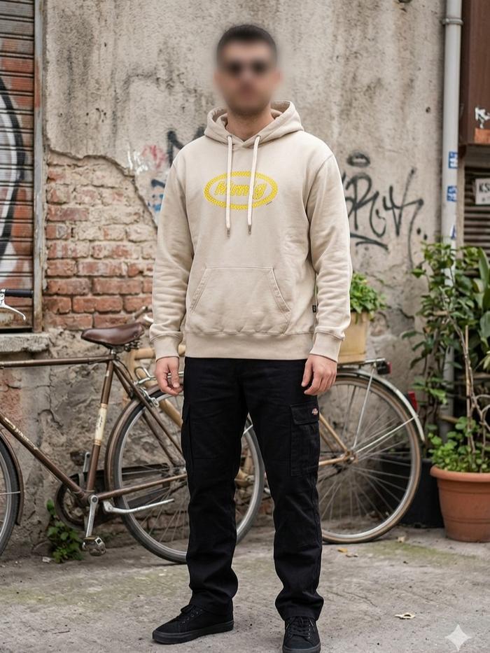 Hoodie MMLG Together Smiley Dark Cream Luxury