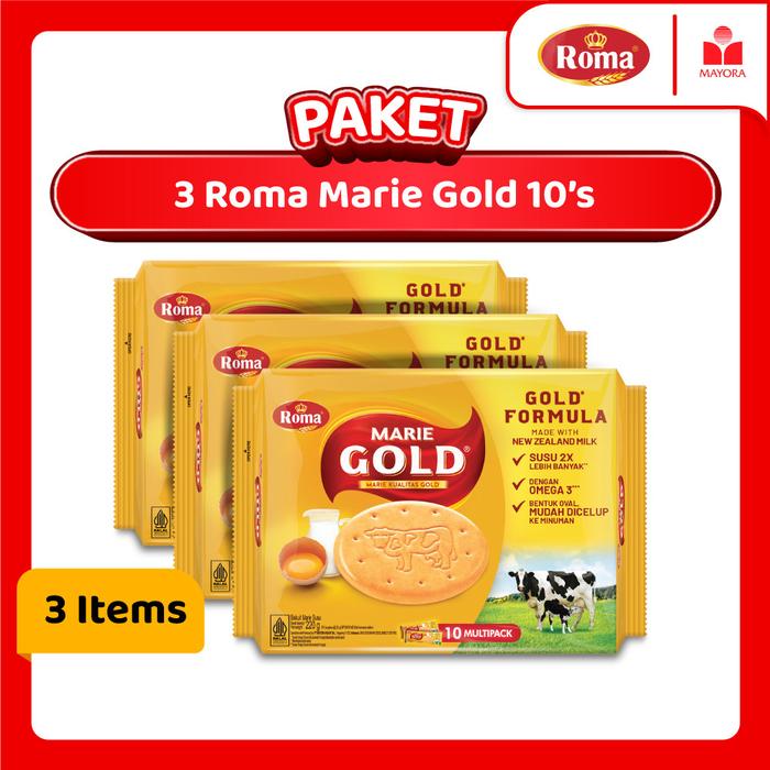 Paket 3 Roma Marie Gold Double Milk 10's