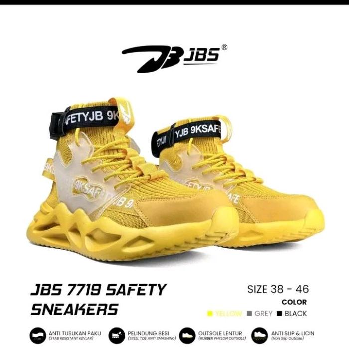 JBS Sepatu Safety JB 7911 7719 Sneakers Anti Tusukan Paku Pelindung Besi Outsole Lentur Anti Sup & L