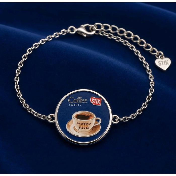 Stik Coffee Twentty Gelang Perhiasan dengan Desain Cangkir Kopi dan Logo Stik untuk Penggemar Kopi