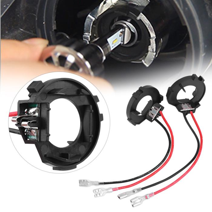 1 Pair H7 LED Holder Adapter Headlight Bulbs Adapter Retainer Holder