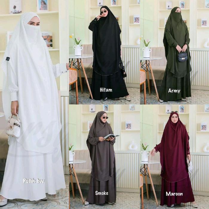 HUMAIRA SET SYARI BY ARSY HIJAB BAJU UMROH HAJI SET CADAR  GAMIS MADAME ANTIUV GAMIS ADEM GAMIS ELEG