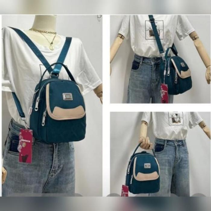 TAS SIGHMON KANVAS ORI 3in1 Ransel Slempang Tenteng 2Sleting CB347