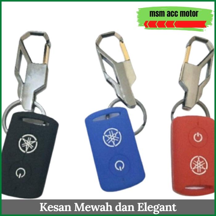 Paket Gantungan Kunci Stainless + Silikon Kunci Remote Keyless Fazzio Grand Filano Nmax Old New Turb