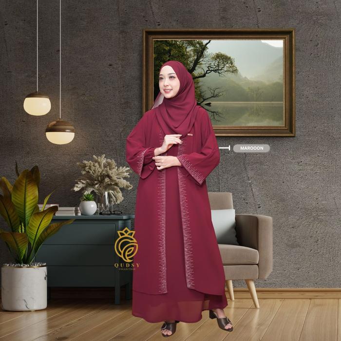 Abaya Gaun Baju Muslimah Atasan Wanita Cewe Cewek SABIRA DRESS Bagus Adem Lembut Syari Dress Syari M
