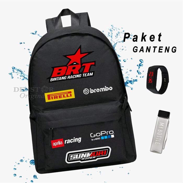 AZP - Tas Ransel Distro Backpack Pria Wanita Motif Racing Otomotif Bisa Buat Sekolah Fashion Olah Ra
