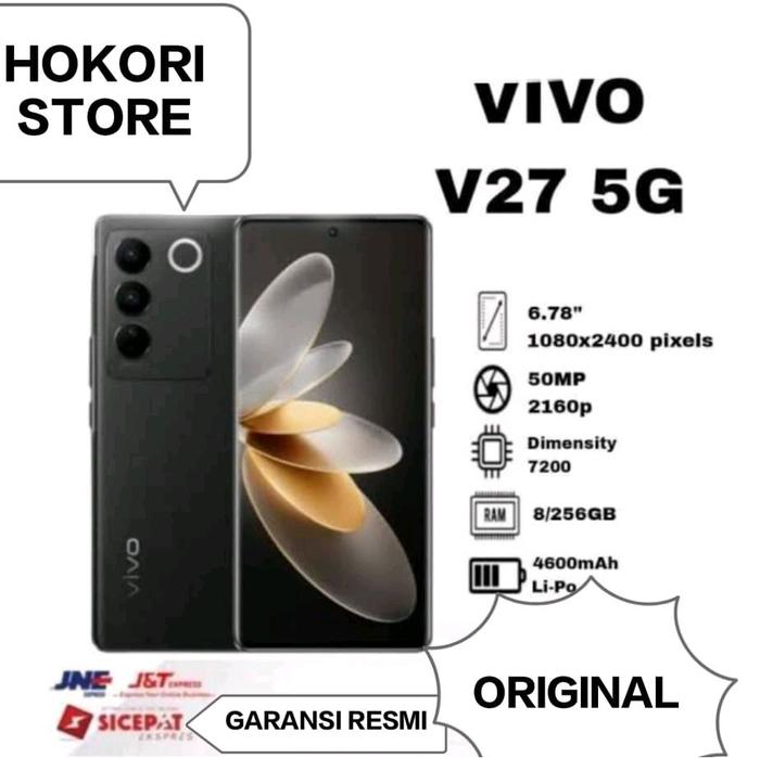 HP VIVO 27 5G RAM 8/256 GB - VIVO V27 5G RAM 8GB ROM 256GB GARANSI RESMI - HITAM