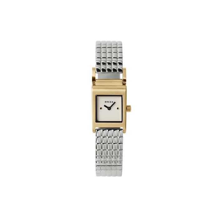 Jam Tangan Breda Revel 1746D Ivory Dial Two Tone Gold Metal Celet