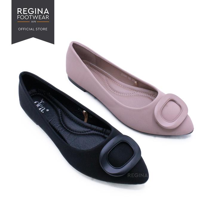 DEA Sepatu Pantofel Flat 2306-06 Size 36/41 Black Pink Shoes Wanita