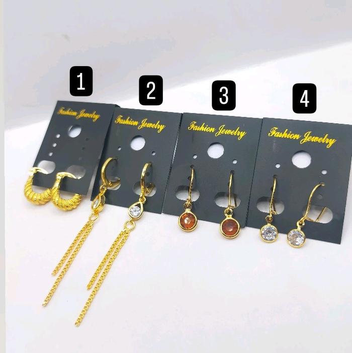 Anting variasi juraii Perhiasan Kuning Earrings
