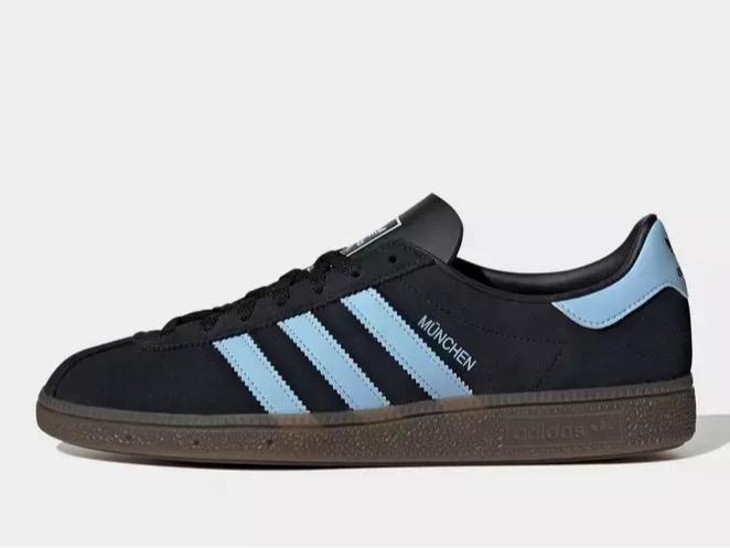 Adidas Munchen Core Black Clear Sky Blue BNIB Original Resmi JR3903