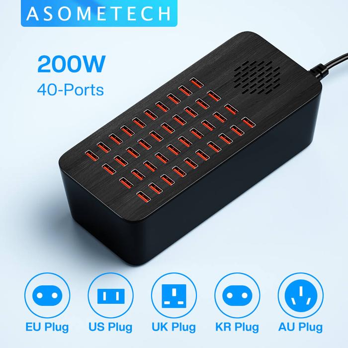 10/20/40 Port USB Phone Charger Station Power Adapter Station Fast