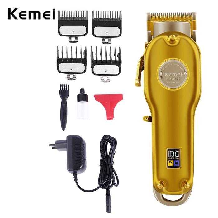 Kemei 1986 Barber Hair Clipper Electric Cordless LCD Hair Trimmer -