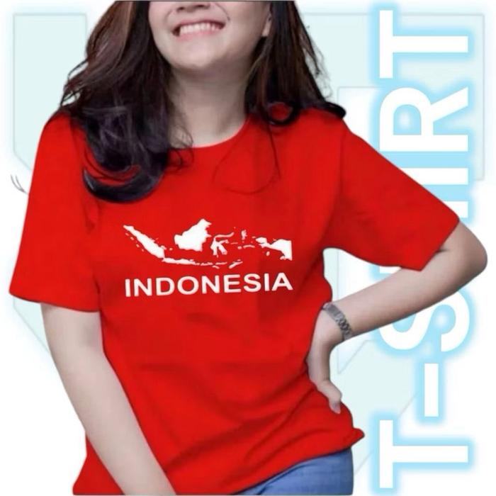 Kaos cewe Kemerdekaan Indonesia/Kaos Merdeka/Kaos Peta Indonesia/Kaos 17 Agustus Peta Indonesia