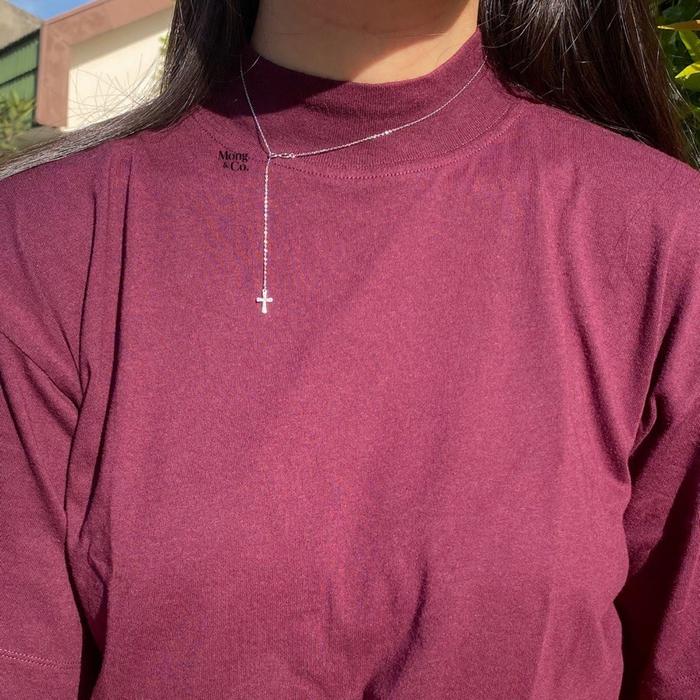 Mong&Co corinthians S925 Cross Necklace - Kalung Salib Wanita Silver Sterling 925 Fashion Korea