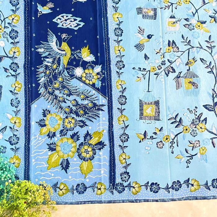 KAIN BATIK KATUN SARUNG TULIS MOTIF BURUNG SANGKAR MEWAH TERBARU