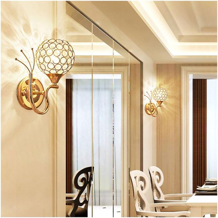 Lampu Dinding Kristal Gaya Modern Untuk Kamar Tidur Ruang Tamu Kamar Teras / Lampu Hias Dinding / La