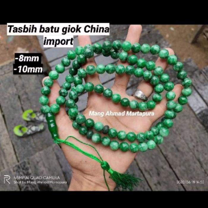 Tasbih 33 & 99 Butir Batu Giok Natural - Tasbih Batu Giok China Import Asli