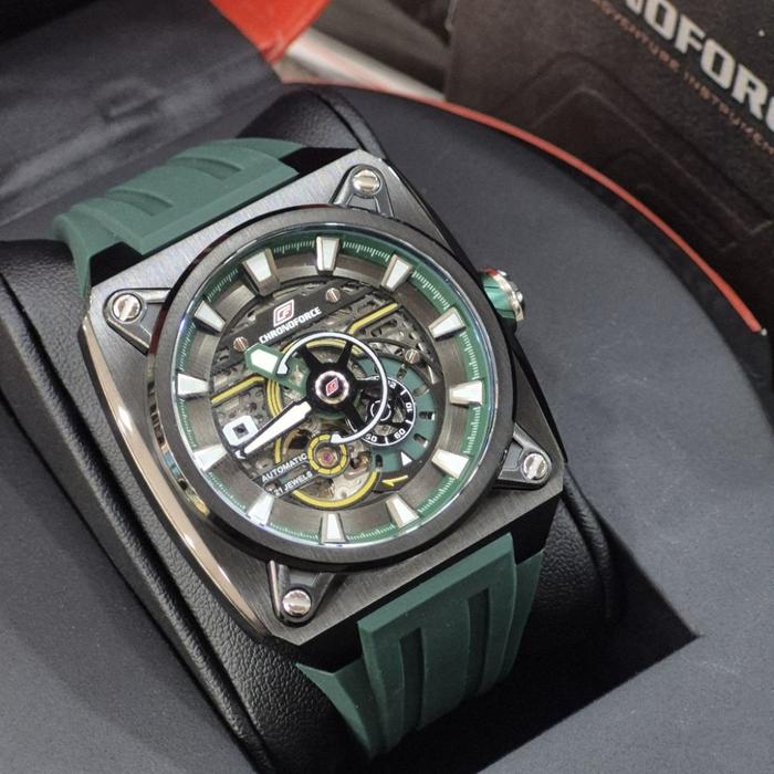 Chronoforce 5361 G Automatic Jam Tangan Pria Stainless Steel Green Black