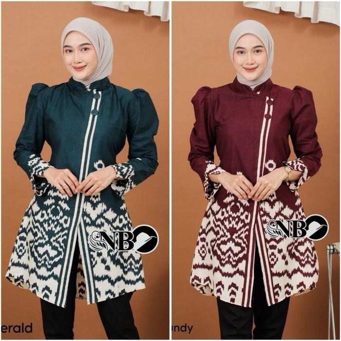 BAJU BATIK WANITA MODEREN TUNIK BATIK JUMBO LENGAN PANJANG BUSUI TERMURAH