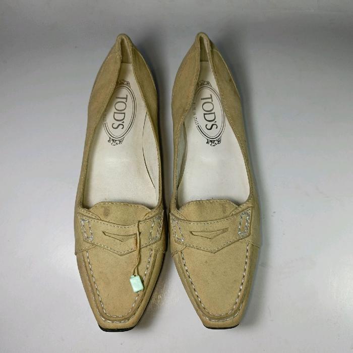 Tods original leather italian loafers 35 size woman shoes