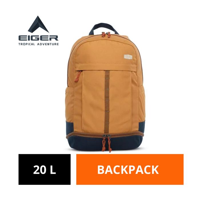 [BISA COD] Tas Ransel Pria Eiger Original 20 L Coklat Polyester Tripper Shoes Pack 20l 1a