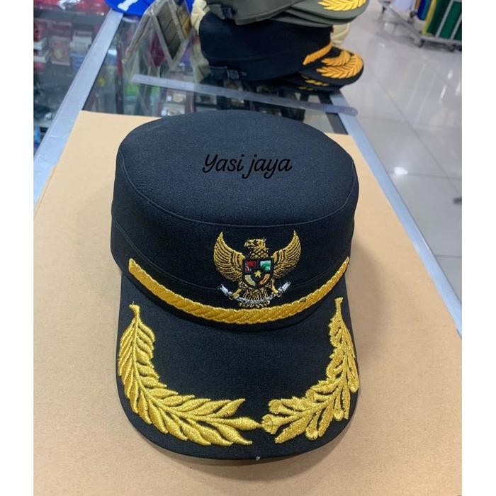 TerLaris Topi komando garuda | warna hitam | kualitas bahan woll | bordir benang mas timbul,,