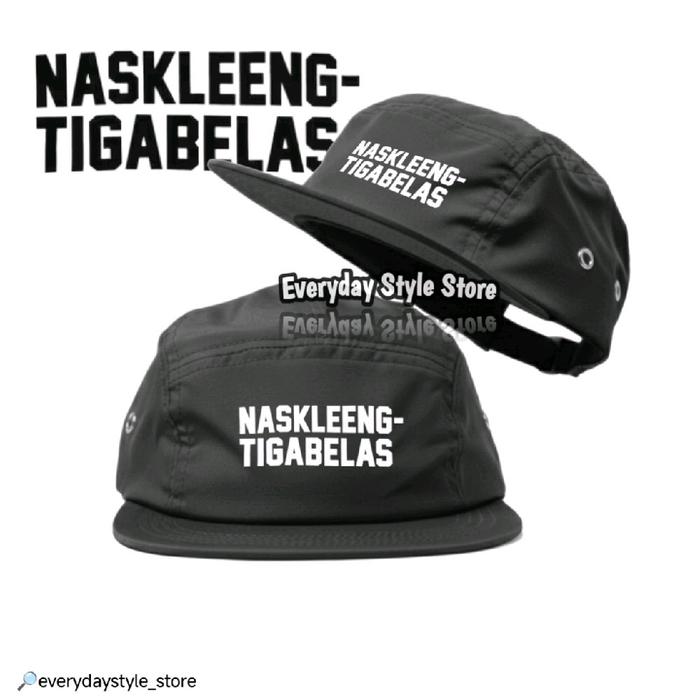 NK13 / Topi 5 Panel Distro / Five Panel Hat Caps Naskleeng Tiga Belas / Topi Lima Panel Outfit