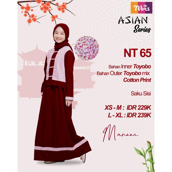 Baru Nibras Teen NT 65 Nt 065 Remaja Asian Series Gamis Inner Outer Toyobo Premium