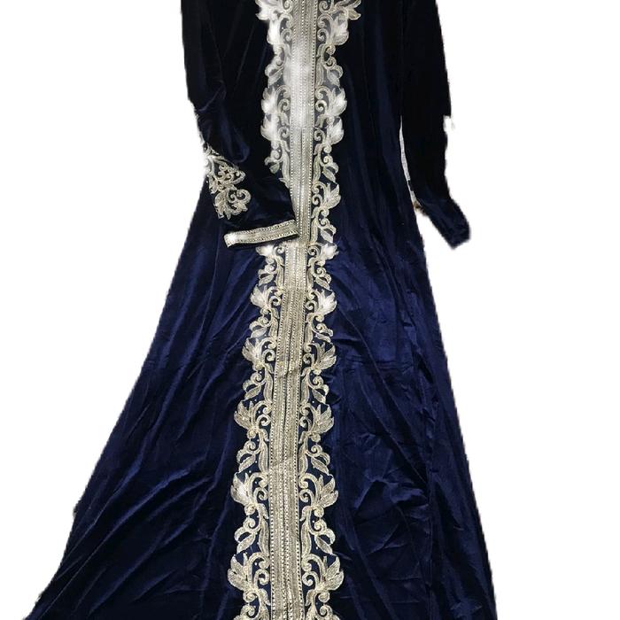 Abaya Dubai Velvet list emas original dubai Bordir Muslim Gamis Dewasa Maxi Syari Turki Mewah Hitam 