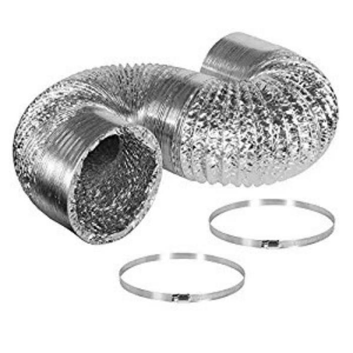 flexible ducting 3 in (5 meter free klem 2 pc) pipa cooker hood exhaust AC mesin pengering laundry m