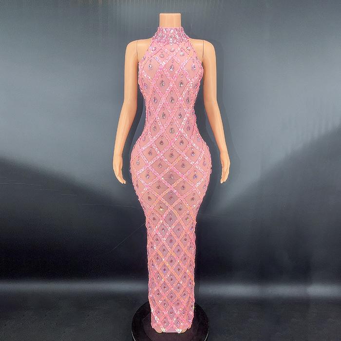 Sparkly Silver Long Prom Dress 2025 Big Rhinestones Transparent Luxurious Evening Gown for Birthday