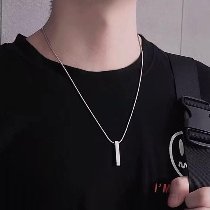 KALUNG TITANIUM PRIA MODEL BELUT  Aksesoris  LIONTIN BALOK ANTI KARAT KALUNG BALOK COWOK CEREK KEREN