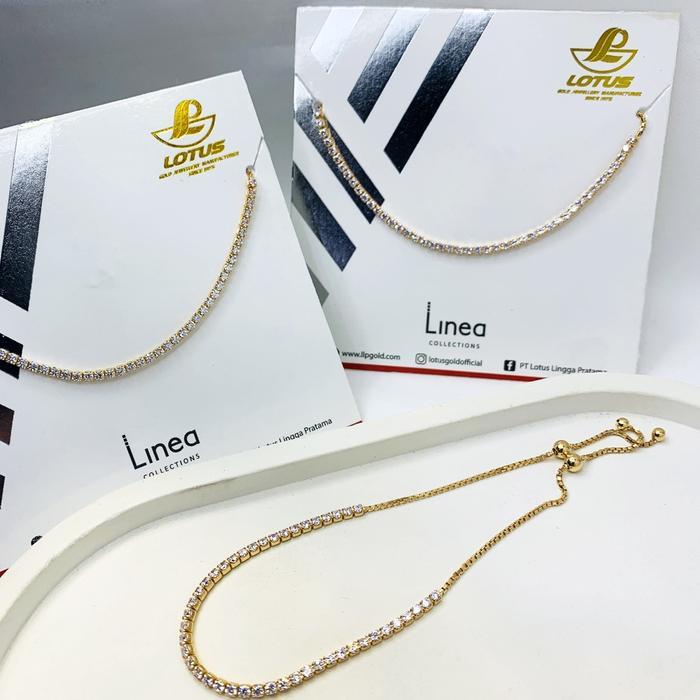 GELANG RANTAI SERUT TENNIS LISTRING EMAS ASLI KADAR 700 750 16K 17K