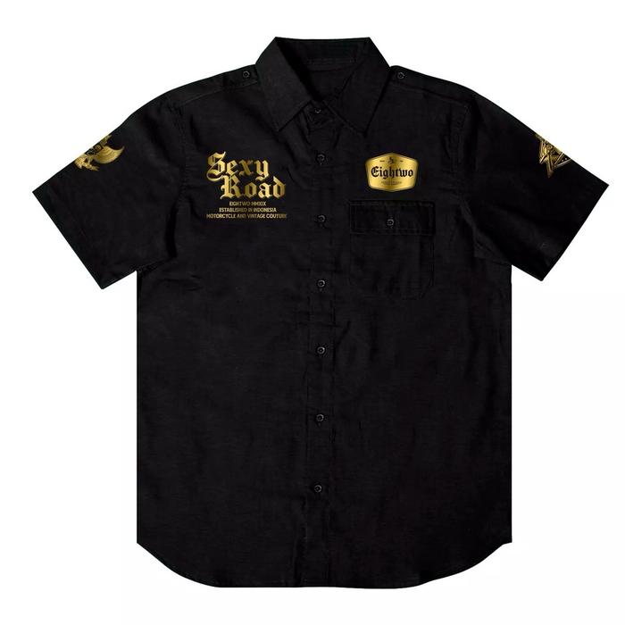 kemeja xtc indonesia “sexyroad” hitam lengan pendek