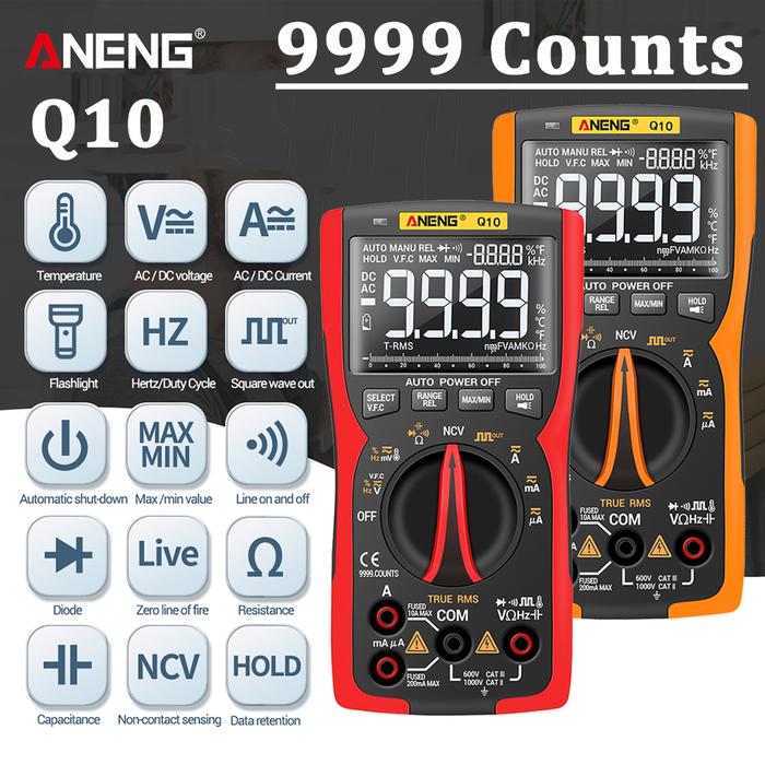 ANENG Q10 Multimeter Digital 9999 Counts Profesional Tester