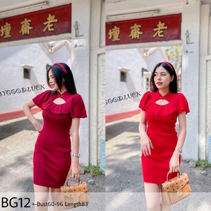 baju merah / baju Imlek / cheongsam Imlek merah / dress merah