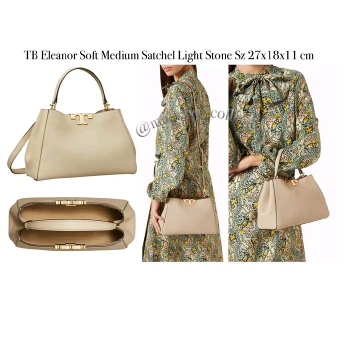 TB Eleanor Soft Medium Satchel Light Stone