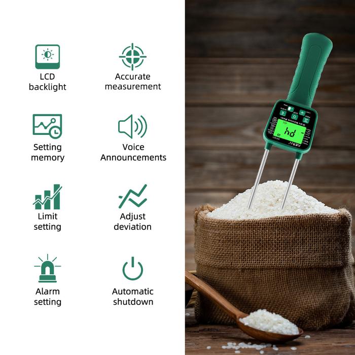 Smart Grain Moisture Meter Hygrometer Digital Moisture Meter Voice