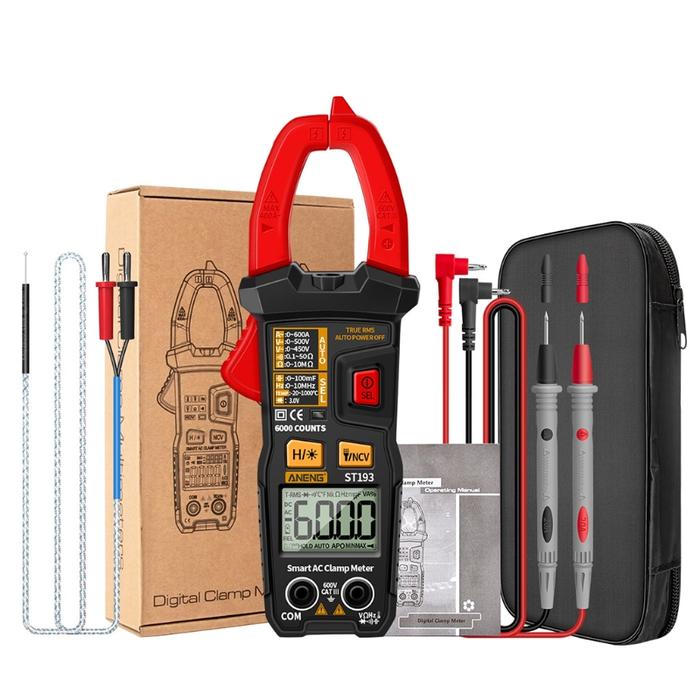 ANENG ST193 Multimeter Clamp Meter Digital 600V Capacitor Clamp 6000 Count True RMS Current Tester R