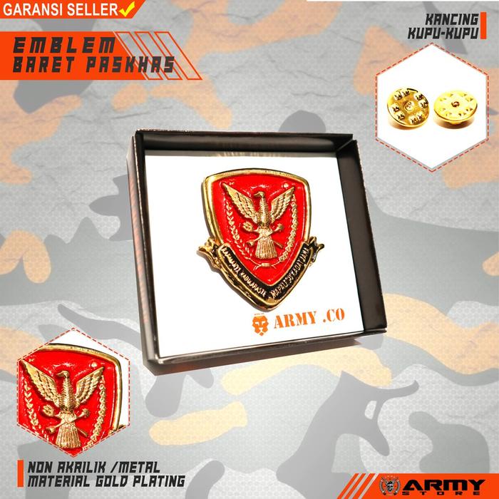 Emblem Baret Kopasgat burung/AU Gold Plate Kualitas terbaik Clips