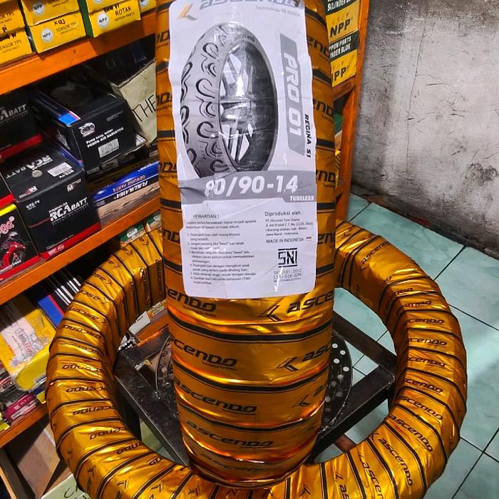 Ban Ascendo Regina S1 Pro 01 Ban Depan 80/90-14 Ban Luar Tubeless