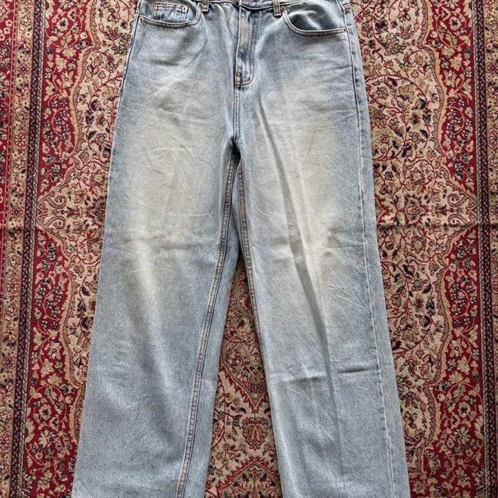 Celana Mento washed denim wide pants Vintage denim pants HG714